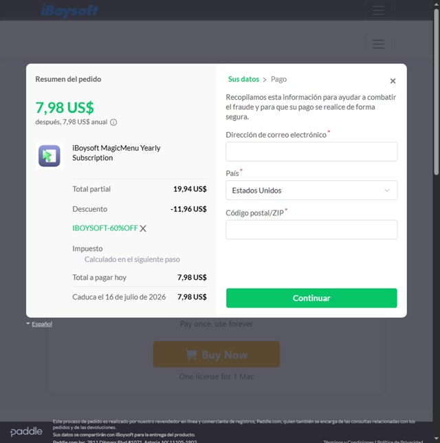 iBoysoft Data Recovery checkout page showing iBoysoft Data Recovery coupon code box | Screenshot taken by SimplyCodes community member on Jul 16, 2025