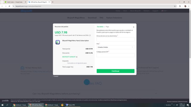iBoysoft Data Recovery checkout page showing iBoysoft Data Recovery coupon code box | Screenshot taken by SimplyCodes community member on Feb 27, 2025