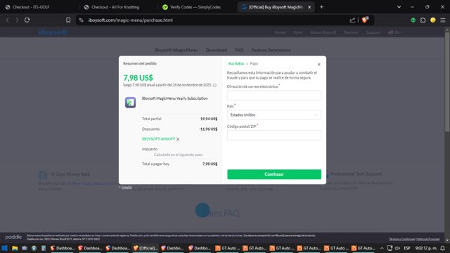 iBoysoft Data Recovery checkout page showing iBoysoft Data Recovery coupon code box | Screenshot taken by SimplyCodes community member on Nov 29, 2024