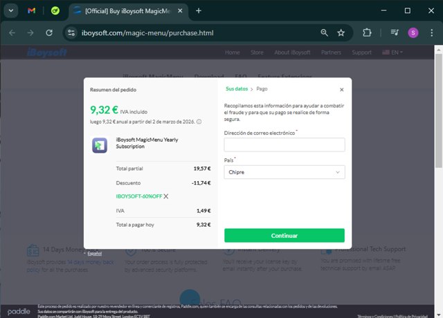 iBoysoft Data Recovery checkout page showing iBoysoft Data Recovery coupon code box | Screenshot taken by SimplyCodes community member on Mar 2, 2025