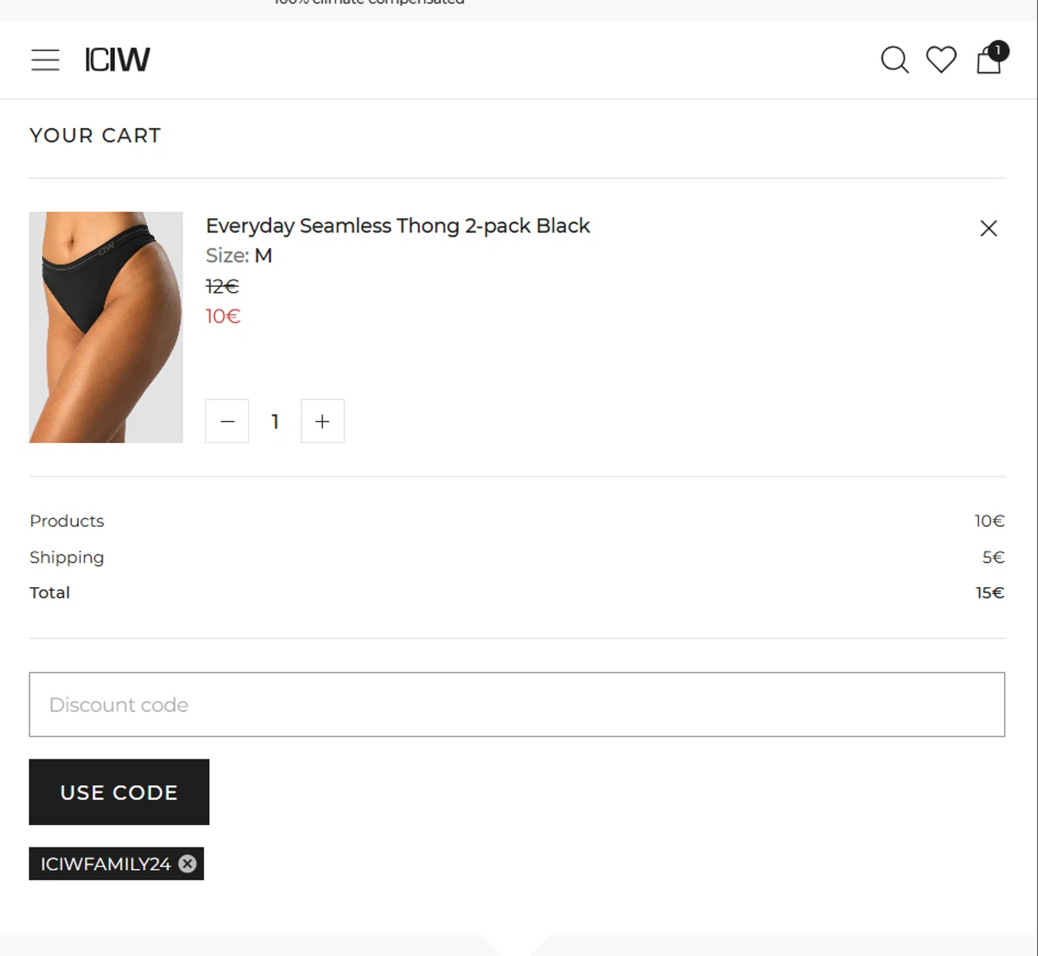 ICANIWILL discount code screenshot showing code ICIWFAMILY24 applied at ICANIWILL checkout page. Uploaded by SimplyCodes community member Sethrollins on Jun 26, 2025