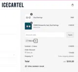 Icecartel coupon verification screenshot