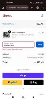 NEWFRIEND5 coupon verification screenshot
