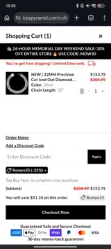 Icey Pyramid coupon verification screenshot