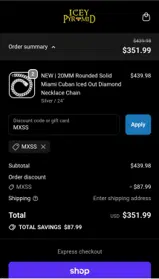 Icey Pyramid coupon verification screenshot
