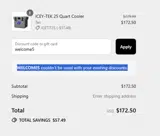 welcome5 coupon verification screenshot