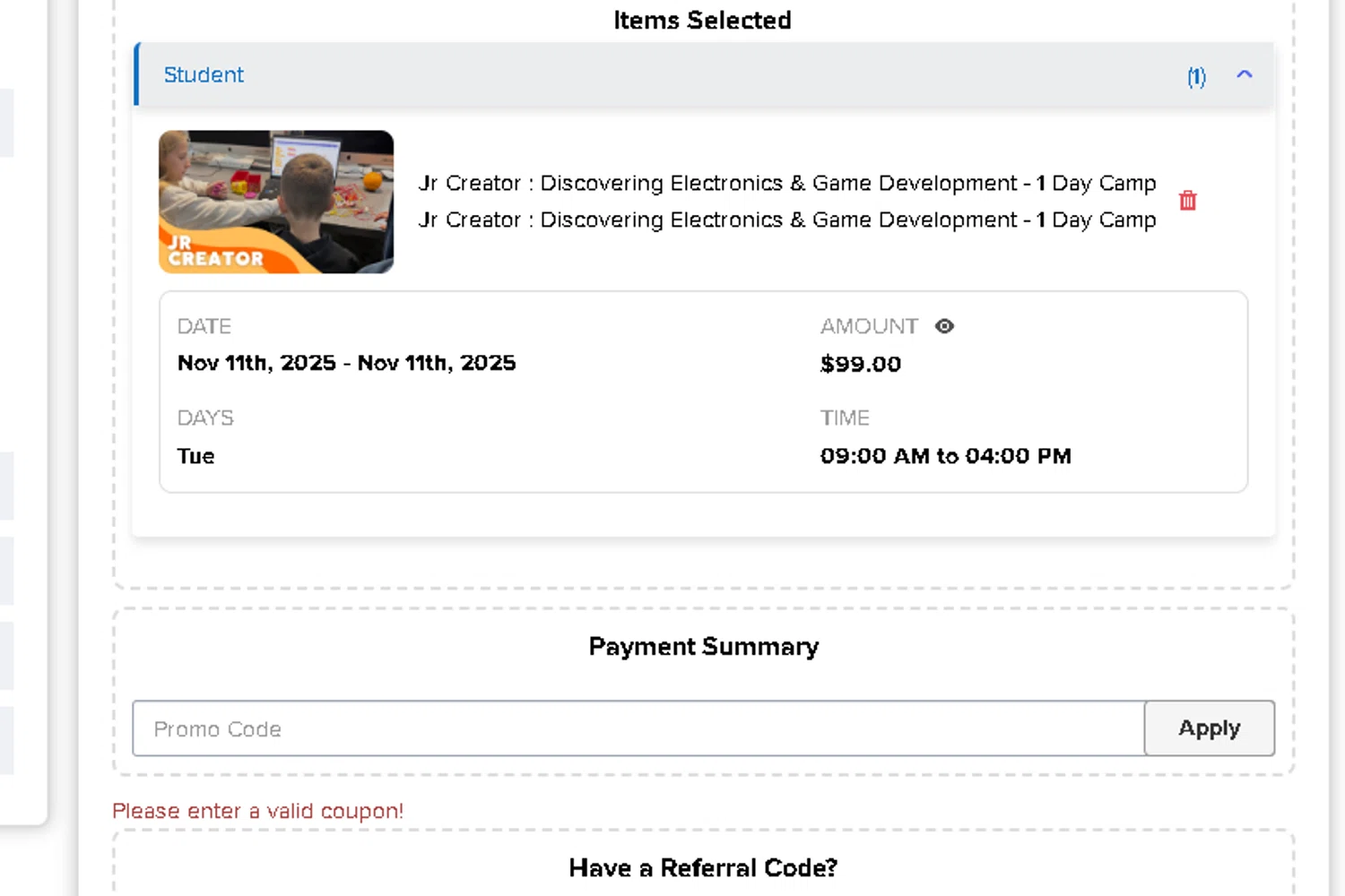 iCodeSchool promo code screenshot showing code FINALCALL10 applied at iCodeSchool checkout page. Uploaded by SimplyCodes community member Netheryno on Sep 19, 2025