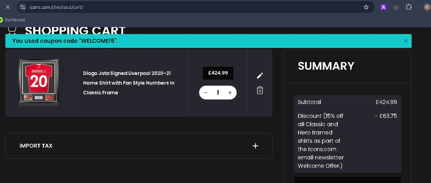 Icons.com checkout page showing Icons.com discount code box | Screenshot taken by SimplyCodes community member on Mar 6, 2025