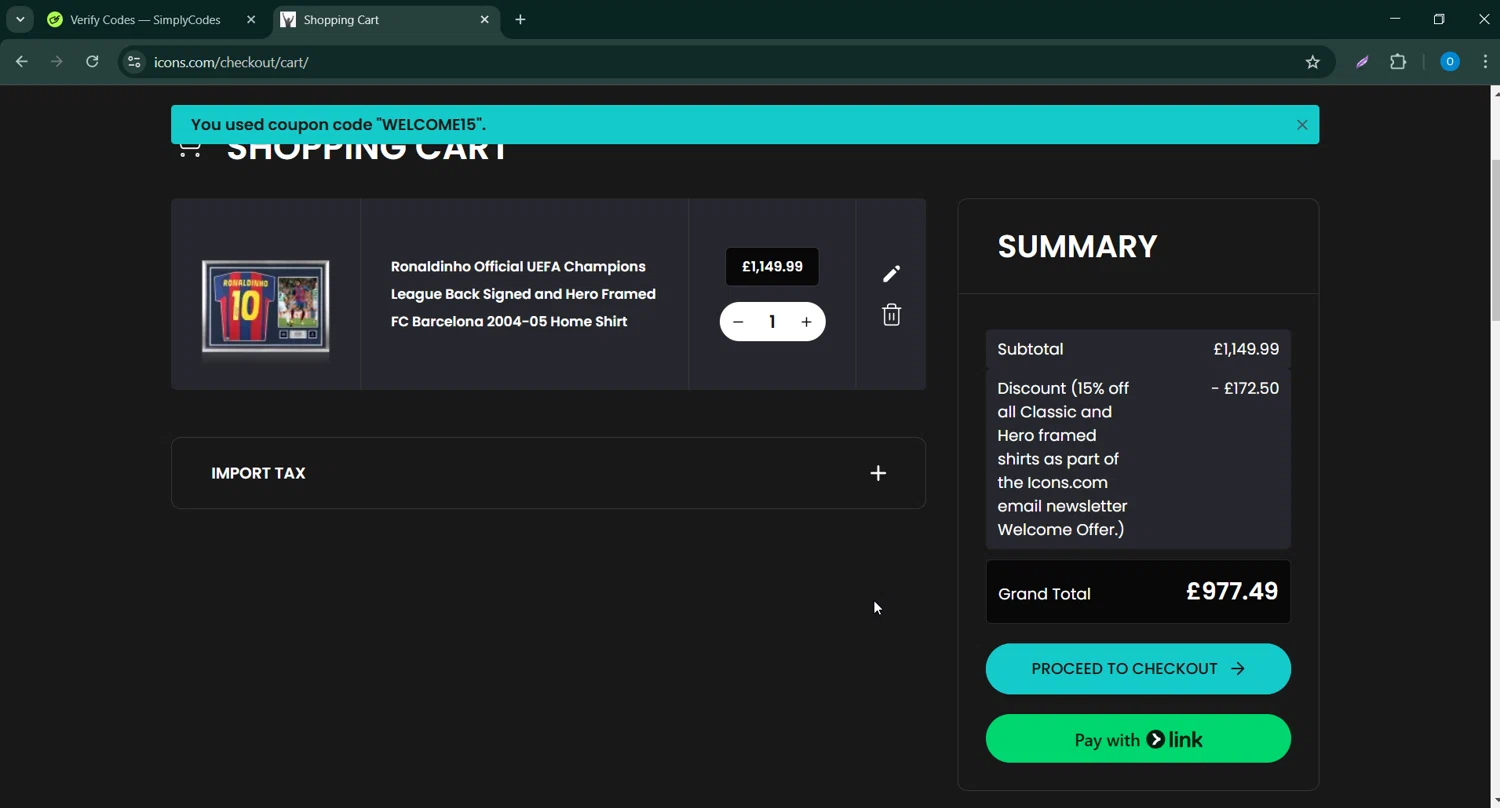 Icons.com checkout page showing Icons.com discount code box | Screenshot taken by SimplyCodes community member on Feb 26, 2025