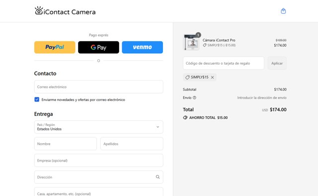 iContact Camera checkout page showing iContact Camera discount code box | Screenshot taken by SimplyCodes community member on Sep 8, 2025