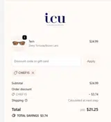 CHIEF15 coupon verification screenshot
