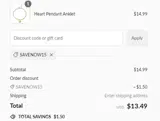 SAVENOW15 coupon verification screenshot
