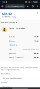 IdeaBuddy coupon verification screenshot