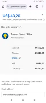 IdeaBuddy coupon verification screenshot