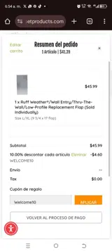 Welcome10 coupon verification screenshot