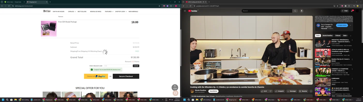 IDefine promo code screenshot showing code C10 applied at IDefine checkout page. Uploaded by SimplyCodes community member ExtraordinaryVirtuoso281 on Sep 25, 2025