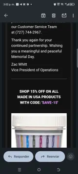 SAVE-15 coupon verification screenshot