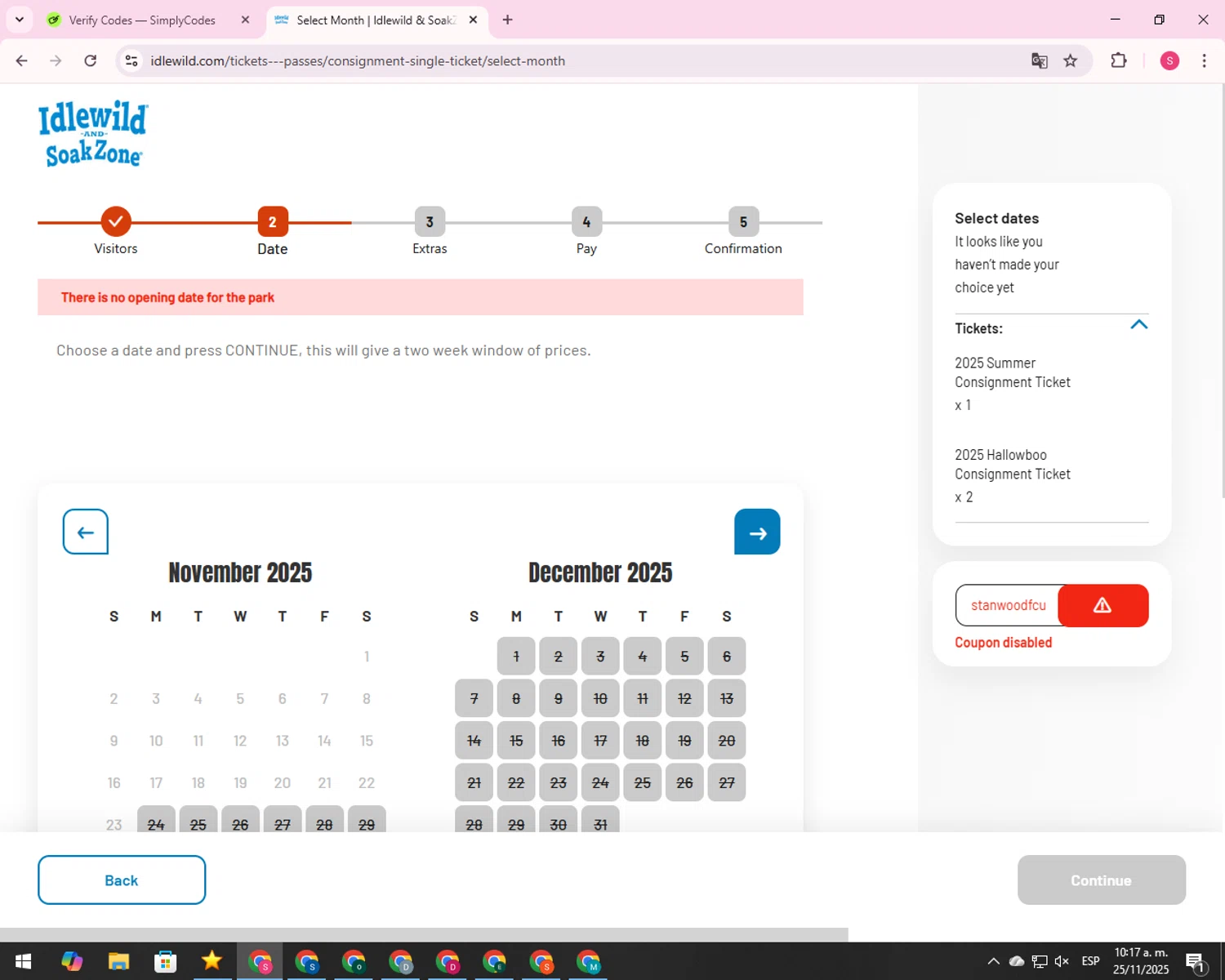 Idlewild promo code screenshot showing code stanwoodfcu applied at Idlewild checkout page. Uploaded by SimplyCodes community member 00000056 on Nov 25, 2025