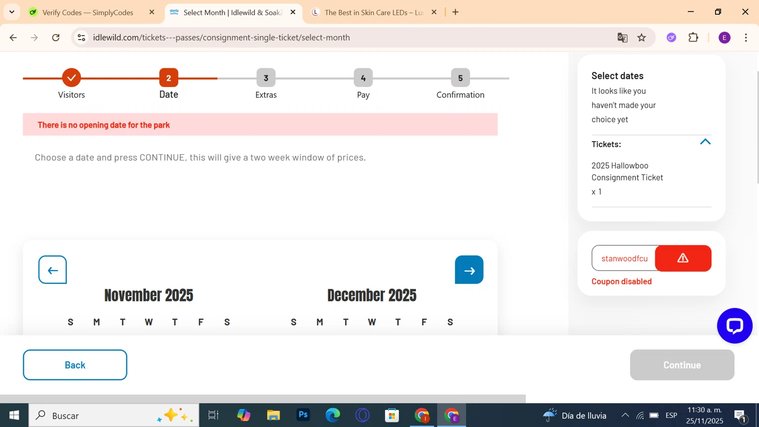 Idlewild promo code screenshot showing code stanwoodfcu applied at Idlewild checkout page. Uploaded by SimplyCodes community member SavvySaver6248 on Nov 25, 2025