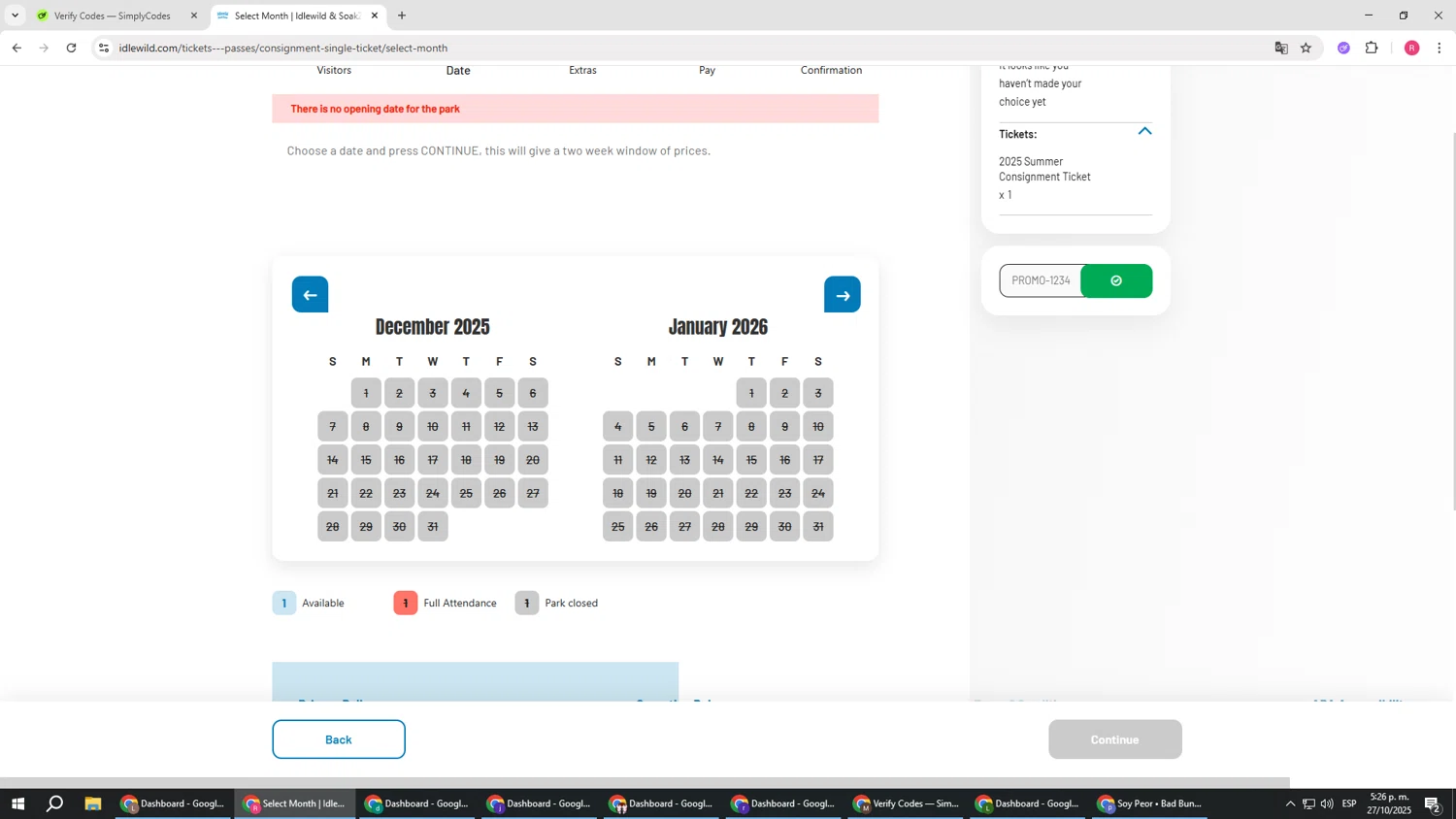 Idlewild checkout page showing Idlewild promo code box | Screenshot taken by SimplyCodes community member on Oct 27, 2025