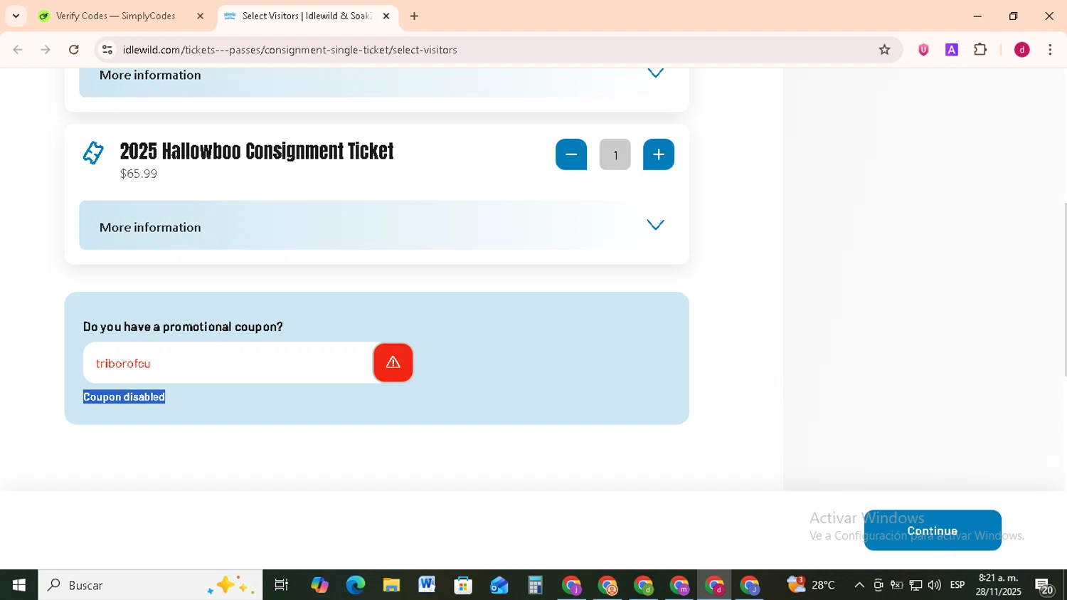 Idlewild promo code screenshot showing code triborofcu applied at Idlewild checkout page. Uploaded by SimplyCodes community member FrugalMonarch7277 on Nov 28, 2025