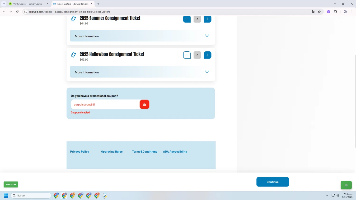 Idlewild promo code screenshot showing code corpdiscount891 applied at Idlewild checkout page. Uploaded by SimplyCodes community member 000000ooooooooooo on Nov 9, 2025