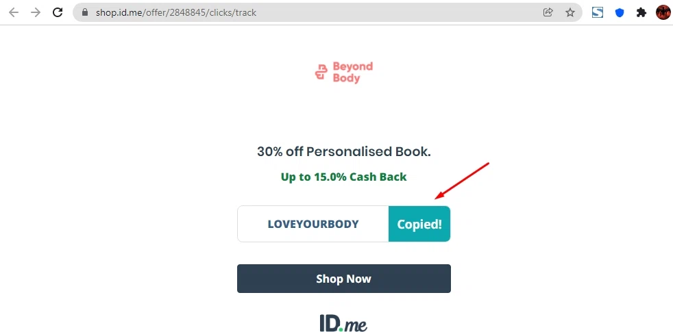 ID.me Shop checkout page showing ID.me Shop promo code box | Screenshot taken by SimplyCodes community member on Dec 29, 2021