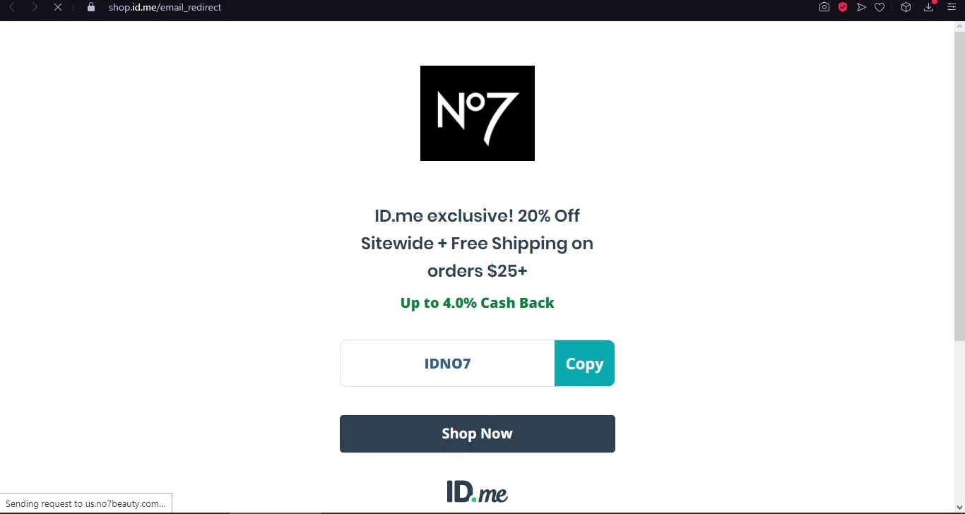 ID.me Shop checkout page showing ID.me Shop promo code box | Screenshot taken by SimplyCodes community member on Apr 16, 2021
