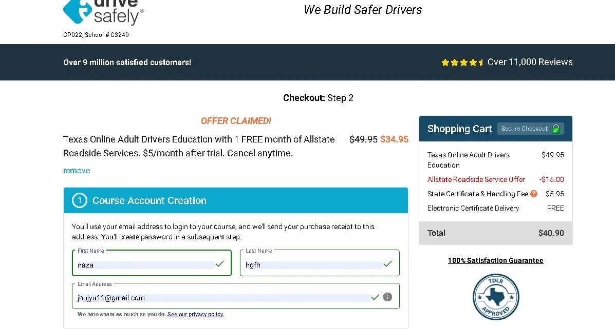 where to use I Drive Safely promo code box