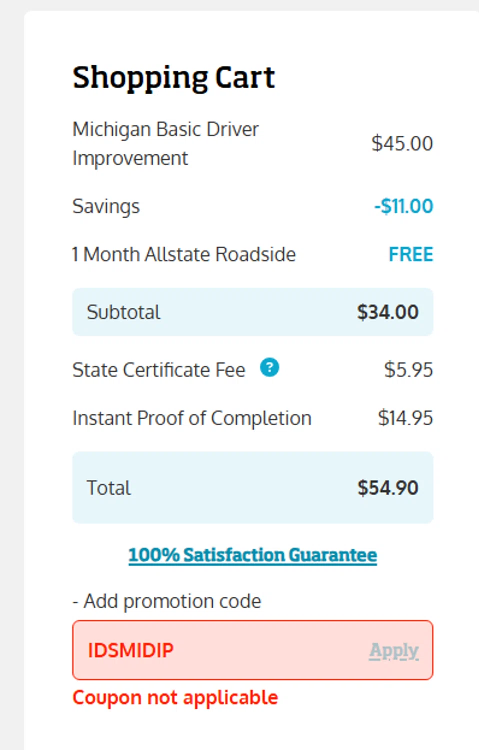 I Drive Safely promo code screenshot showing code IDSMIDIP applied at I Drive Safely checkout page. Uploaded by SimplyCodes community member tumdre on Jun 28, 2025