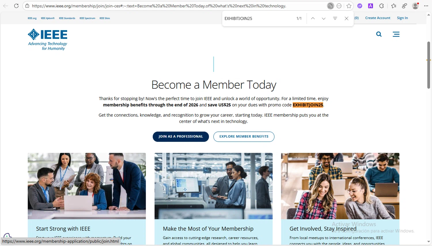IEEE checkout page showing IEEE coupon code box | Screenshot taken by SimplyCodes community member on Jan 28, 2026