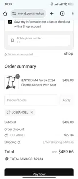 JOSEANGEL coupon verification screenshot
