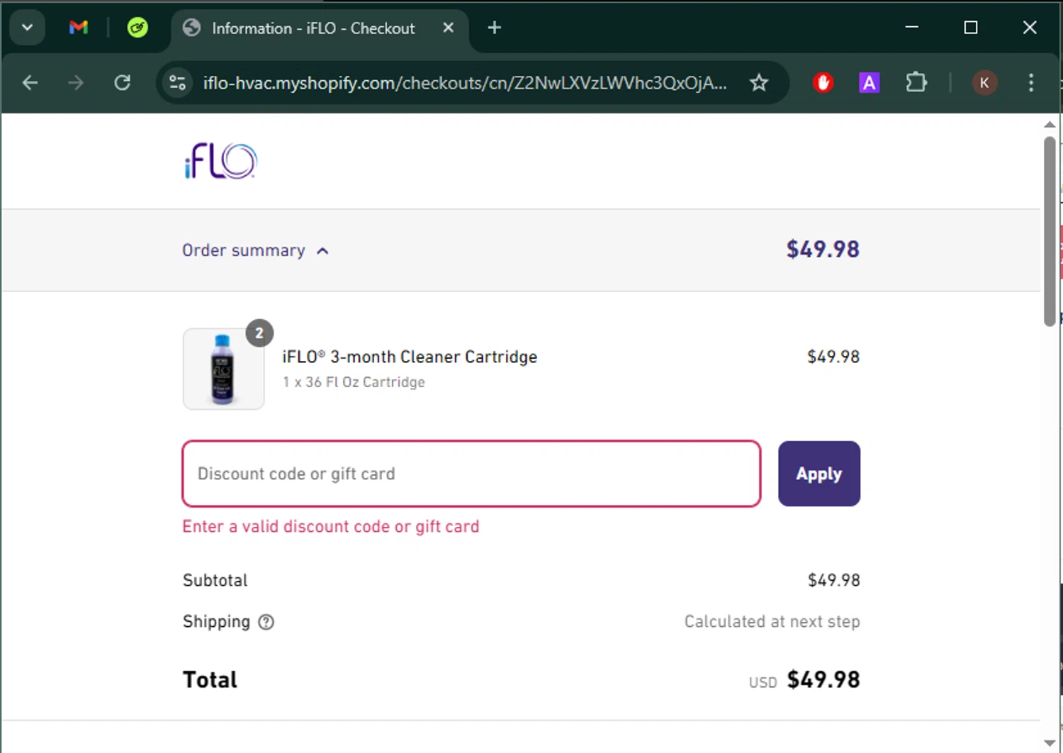 iFLO discount code screenshot showing code IFLO10 applied at iFLO checkout page. Uploaded by SimplyCodes community member Keilynkeyonshea on Mar 31, 2025