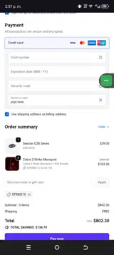 STRIKE15 coupon verification screenshot