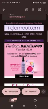 Framar coupon verification screenshot