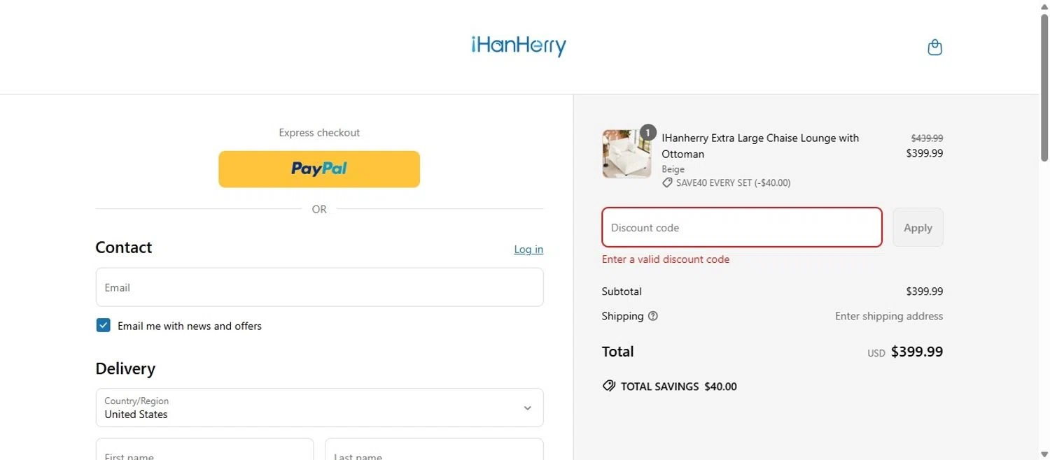 IHanherry promo code screenshot showing code NEW10 applied at IHanherry checkout page. Uploaded by SimplyCodes community member EpicVirtuoso478 on May 26, 2025