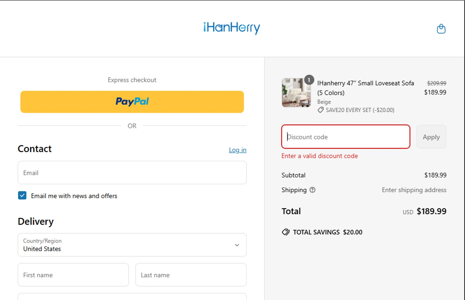 IHanherry promo code screenshot showing code NEW10 applied at IHanherry checkout page. Uploaded by SimplyCodes community member GoldPhoenix3793 on May 26, 2025