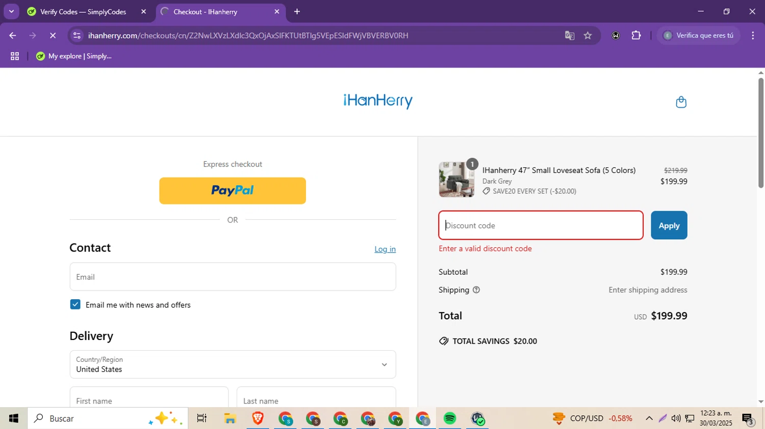 IHanherry promo code screenshot showing code best15 applied at IHanherry checkout page. Uploaded by SimplyCodes community member MoneySeeker8573 on Mar 30, 2025