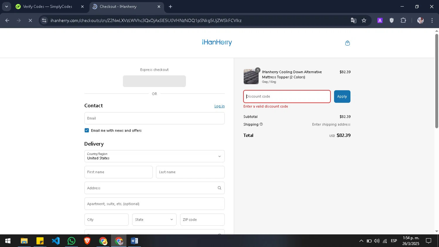 IHanherry promo code screenshot showing code MOM25 applied at IHanherry checkout page. Uploaded by SimplyCodes community member Pansito on Mar 26, 2025