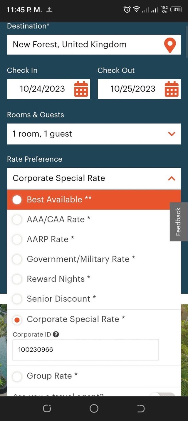 IHG checkout page showing IHG discount code box | Screenshot taken by SimplyCodes community member on Oct 25, 2023