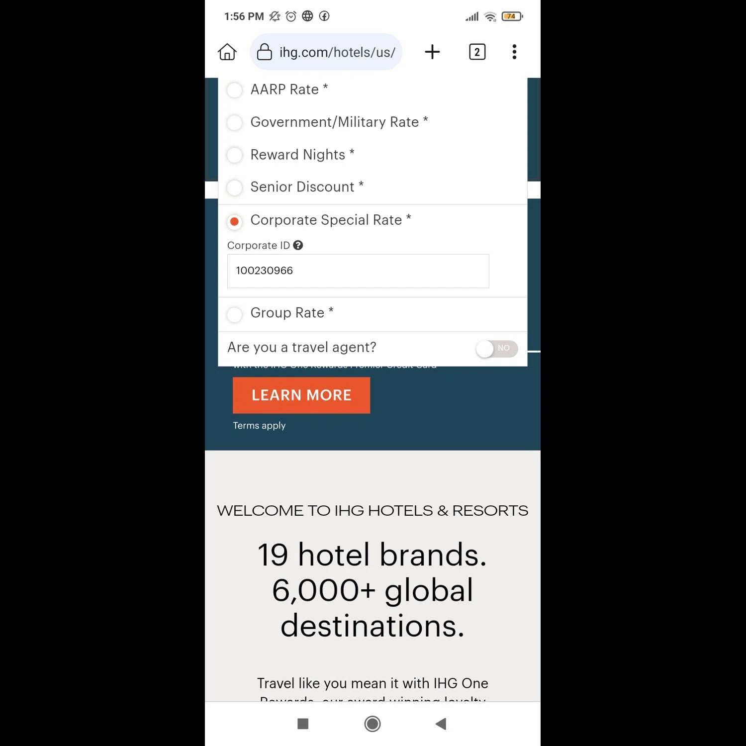 IHG checkout page showing IHG discount code box | Screenshot taken by SimplyCodes community member on Sep 4, 2023