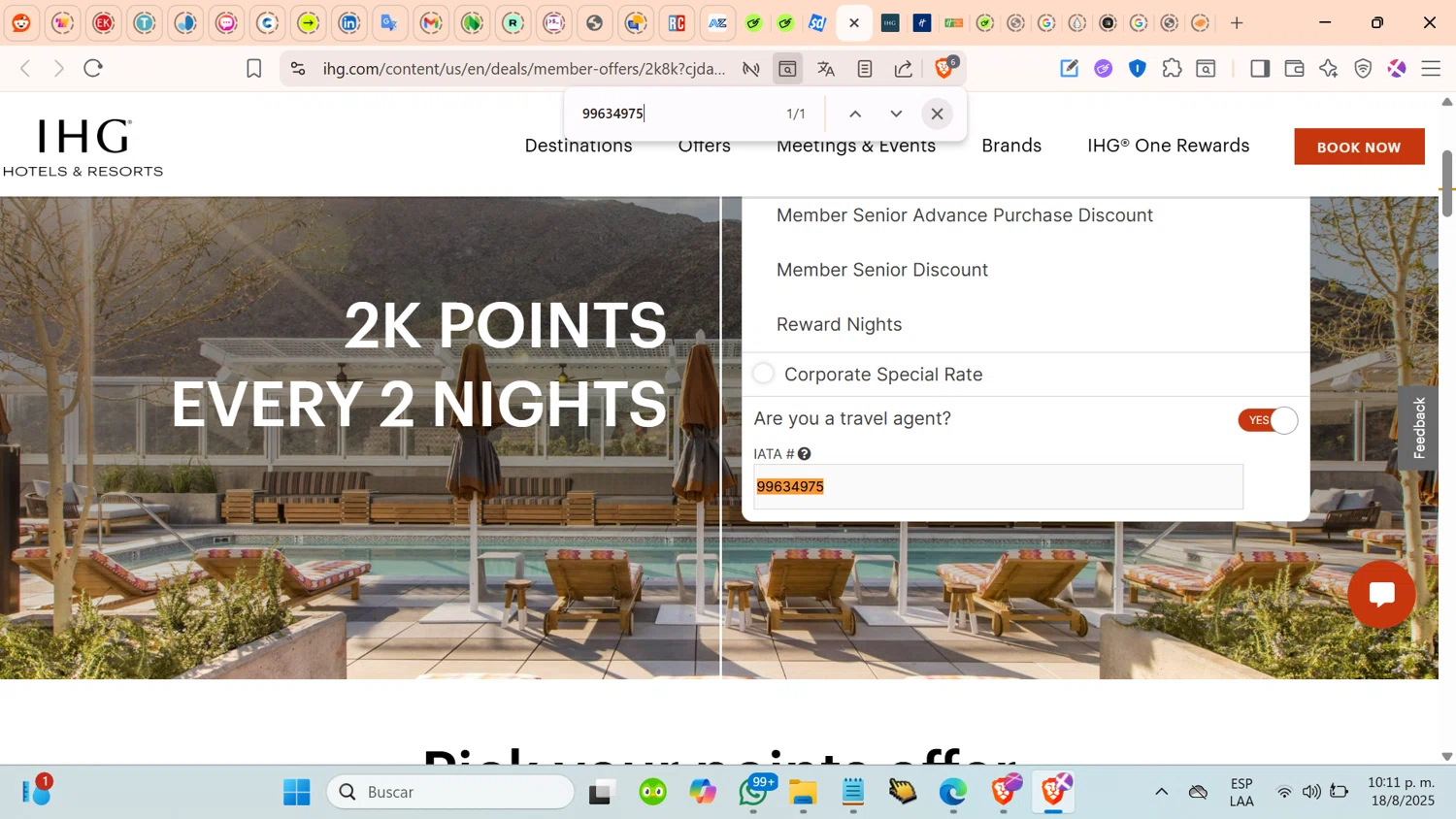 Verification screenshot for Click on Rate Preference Referral Bonus Code Applied Automatically (members Only) at IHG — 9mo ago