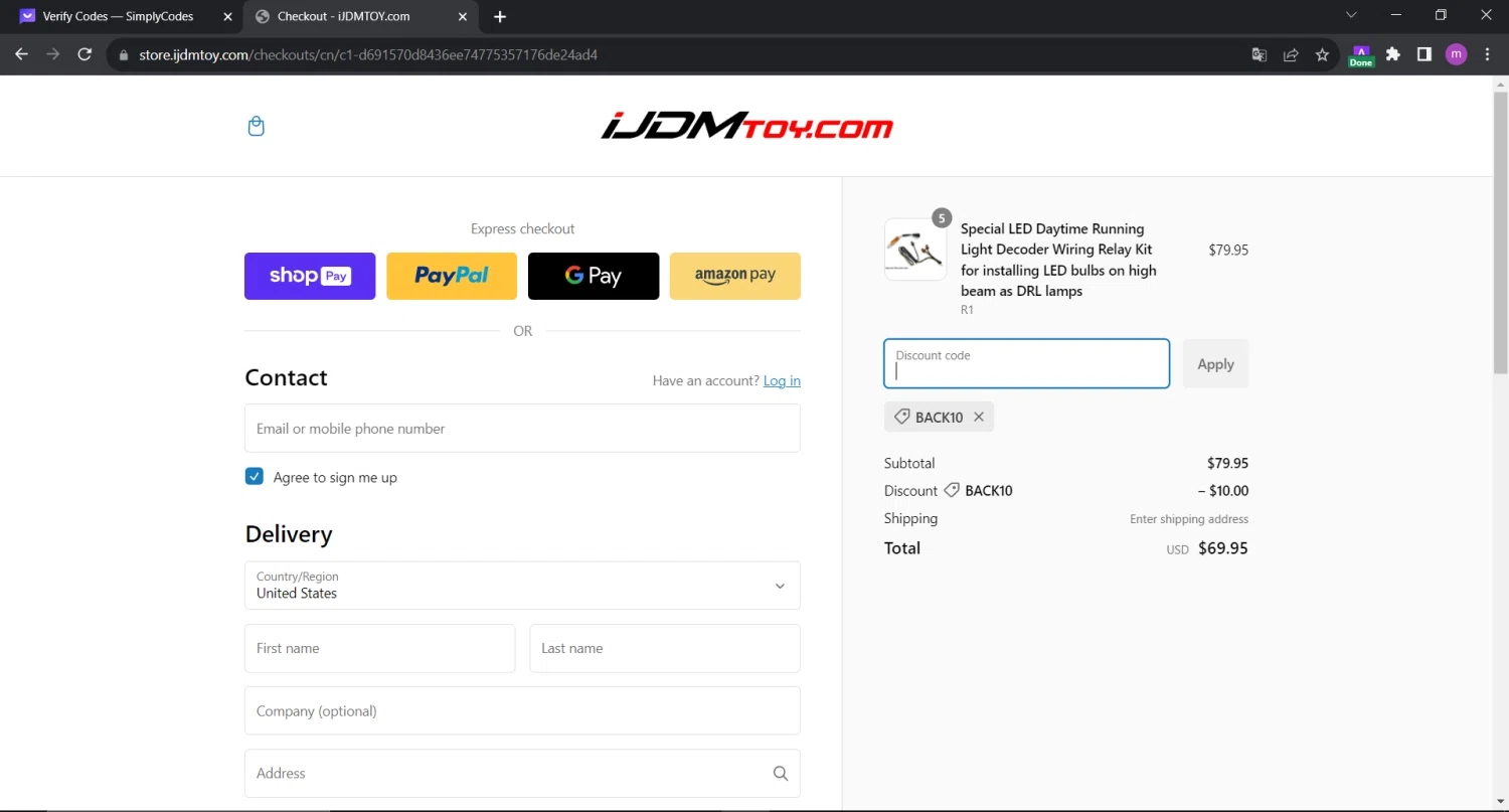 where to use iJDMTOY promo code box