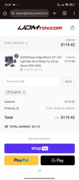 FLAG15 coupon verification screenshot
