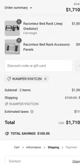 iKamper coupon verification screenshot