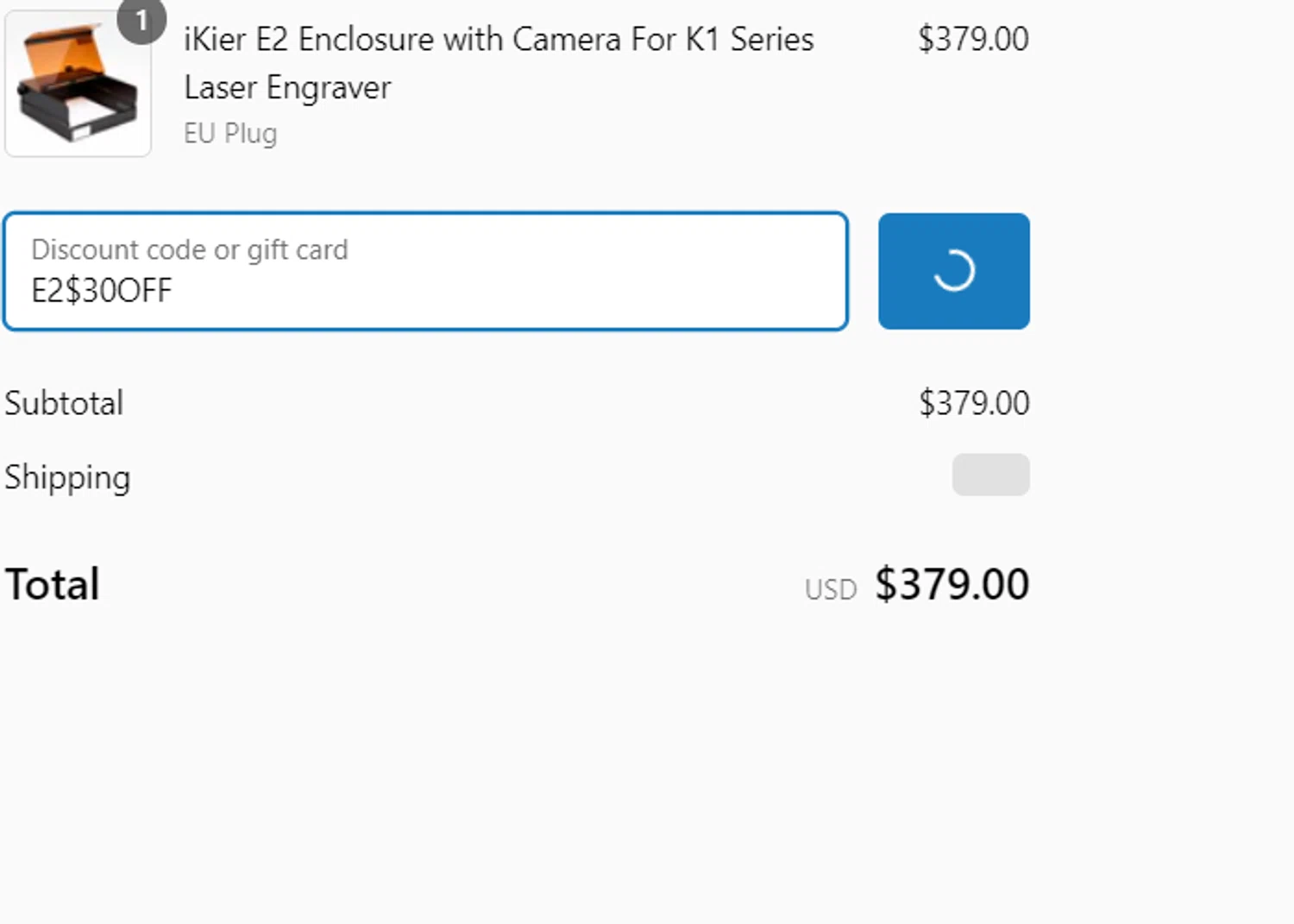 iKier coupon code screenshot showing code E2$30OFF applied at iKier checkout page. Uploaded by SimplyCodes community member Sova_Valorant on Feb 14, 2025