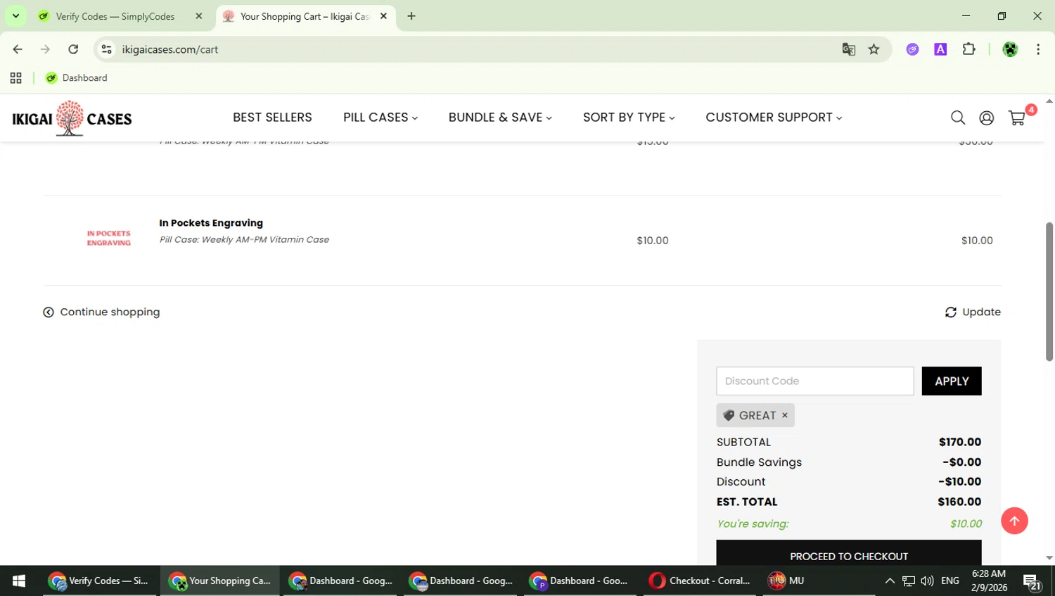 Ikigai Cases checkout page showing Ikigai Cases discount code box | Screenshot taken by SimplyCodes community member on Feb 9, 2026