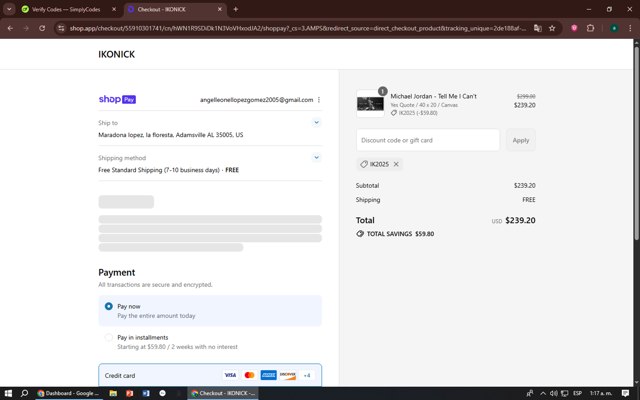 Ikonick checkout page showing Ikonick discount code box | Screenshot taken by SimplyCodes community member on Aug 5, 2025