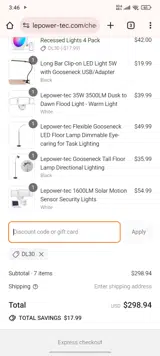 DL30 coupon verification screenshot