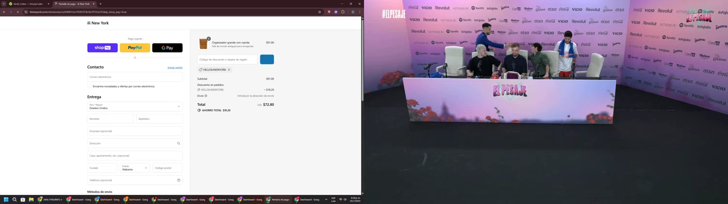 ili New York promo code screenshot showing code helloilinewyork applied at ili New York checkout page. Uploaded by SimplyCodes community member GloriousPioneer2942 on Jul 25, 2025